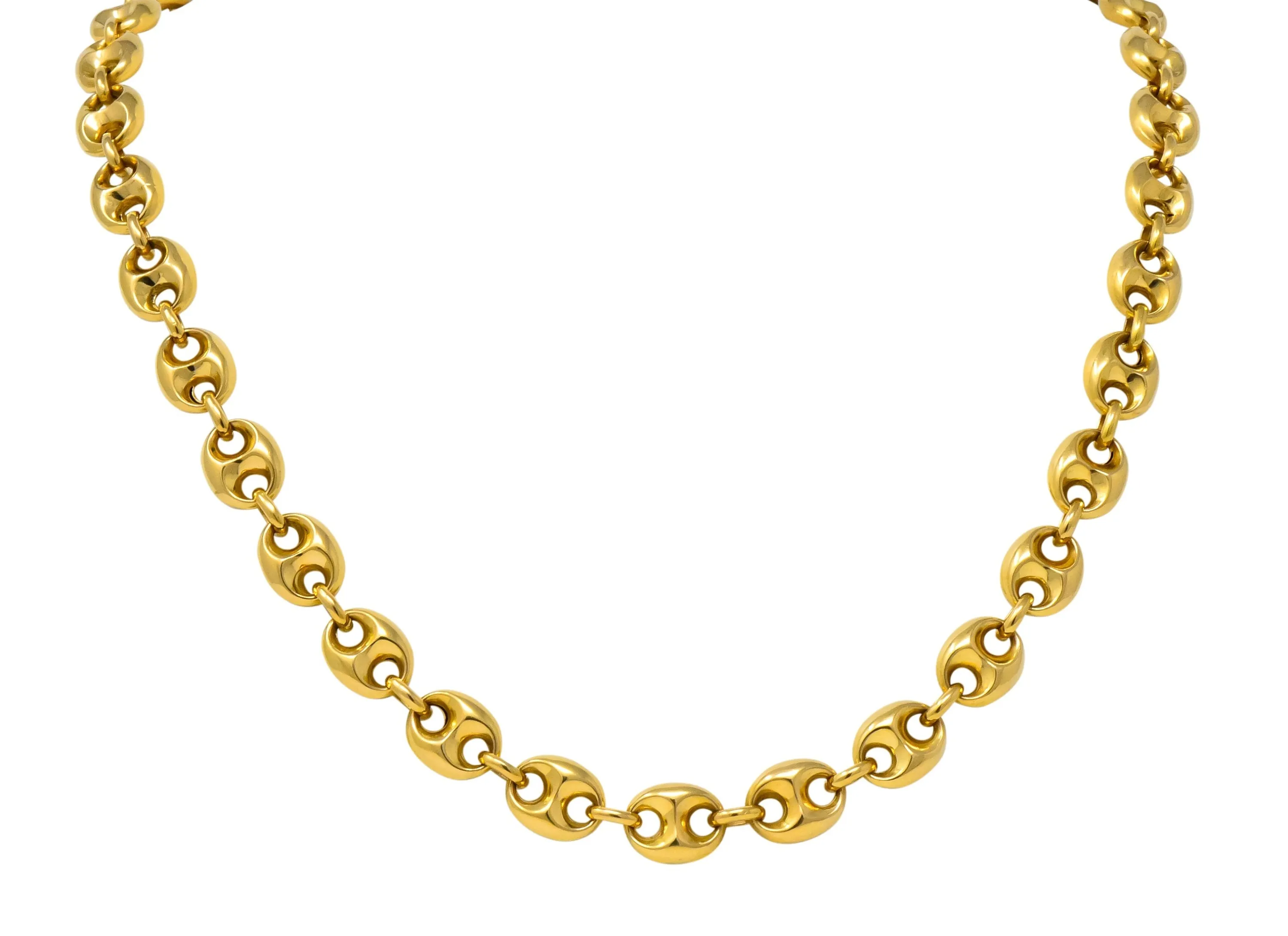 Fancy Vintage 18 Karat Gold 25 Inch Mariner Link Necklace