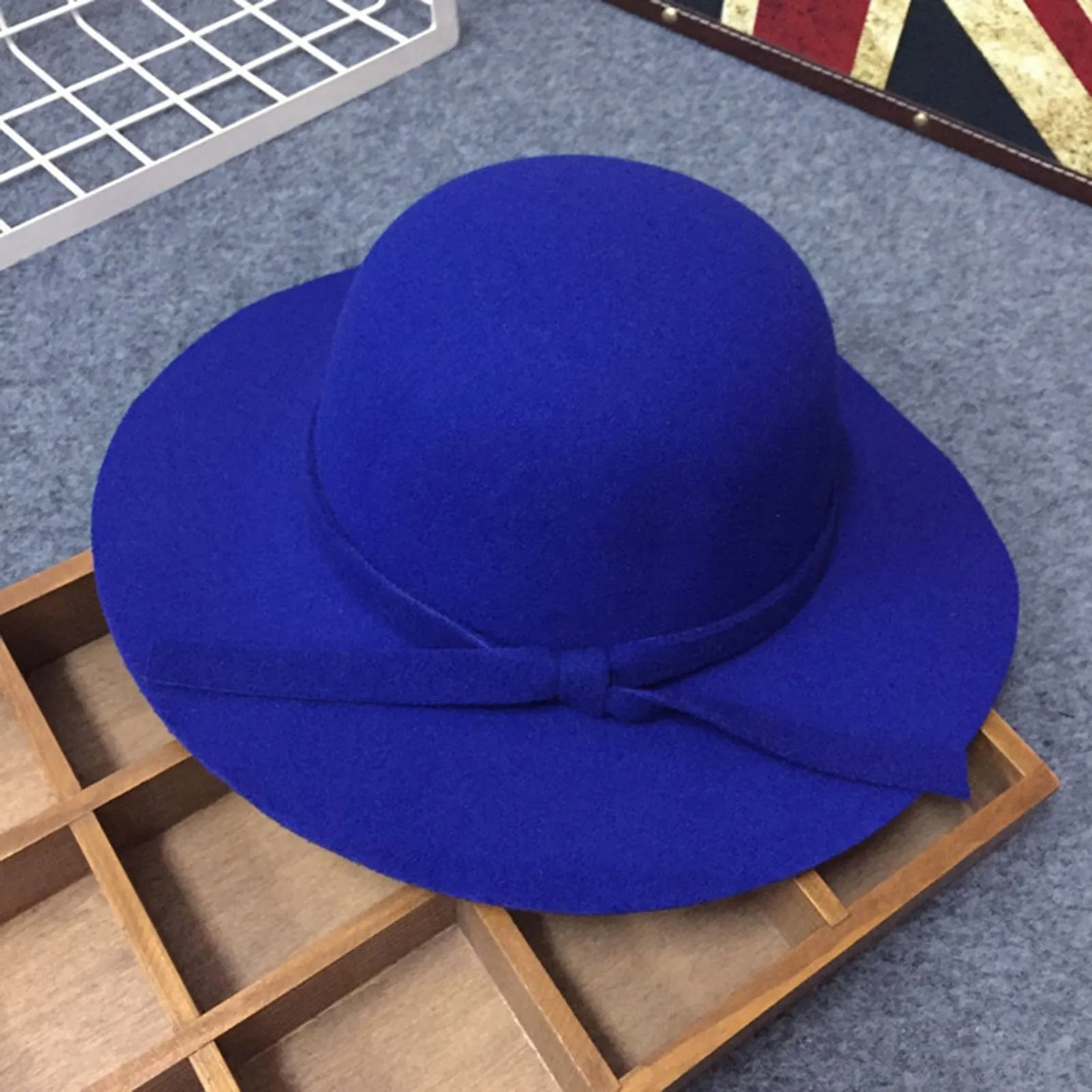 Fashion Cap Elegant Retro Pure Color Comfortable Big Eaves Bowknot Beach Hat for Summer