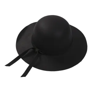 Fashion Cap Elegant Retro Pure Color Comfortable Big Eaves Bowknot Beach Hat for Summer