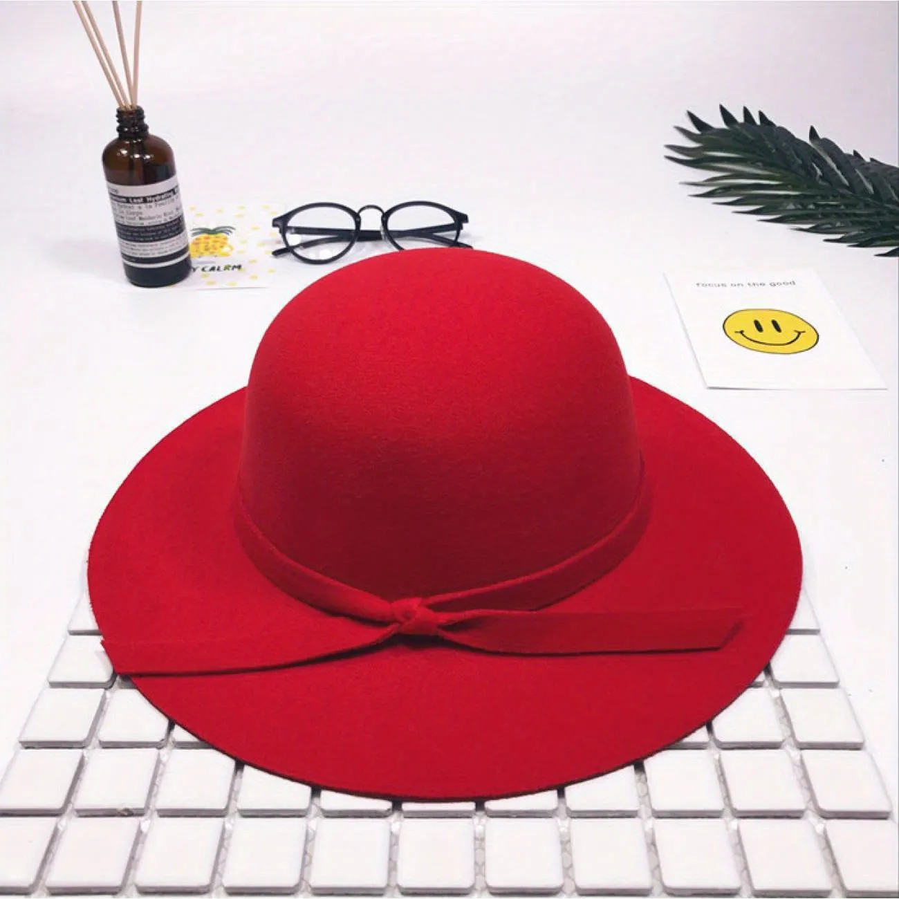 Fashion Cap Elegant Retro Pure Color Comfortable Big Eaves Bowknot Beach Hat for Summer