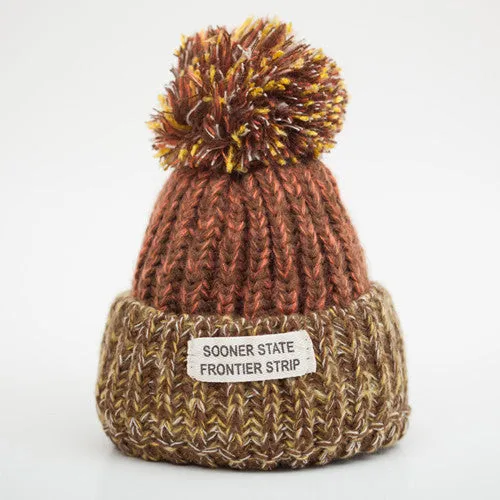 Fashion Woman's Warm Woolen Winter Hats Knitted Fur Cap For Woman Sooner State Letter Skullies & Beanies 6 Color Gorros
