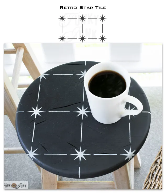 FJ133 Funky Junk's Retro Star Tile pattern stencil