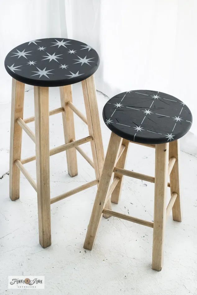 FJ133 Funky Junk's Retro Star Tile pattern stencil