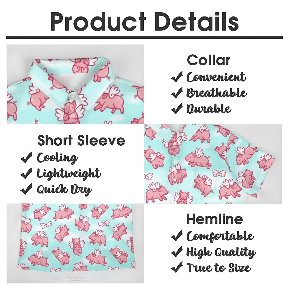 Fliggy Casual Breast Pocket Short Sleeve Shirt 2308100647