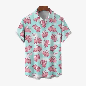 Fliggy Casual Breast Pocket Short Sleeve Shirt 2308100647
