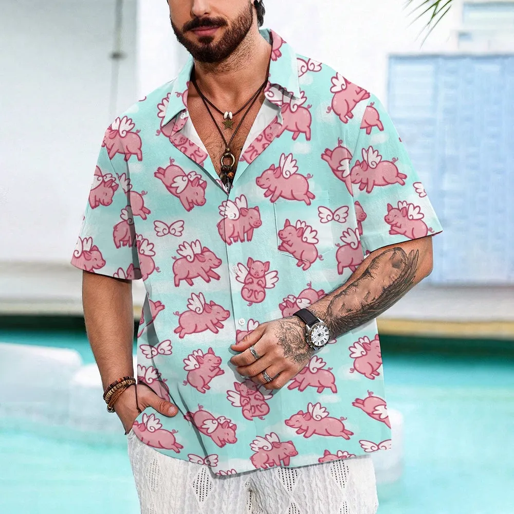 Fliggy Casual Breast Pocket Short Sleeve Shirt 2308100647