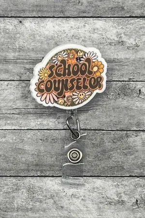 Floral Harmony School Counselor Badge Reel