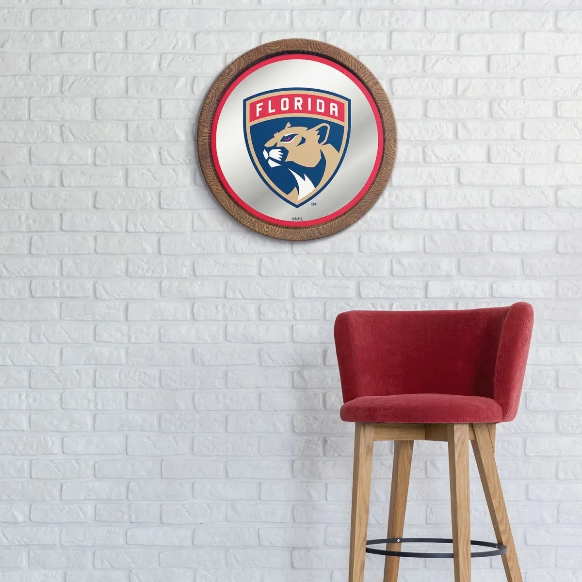 Florida Panthers: Mirrored Barrel Top Wall Sign