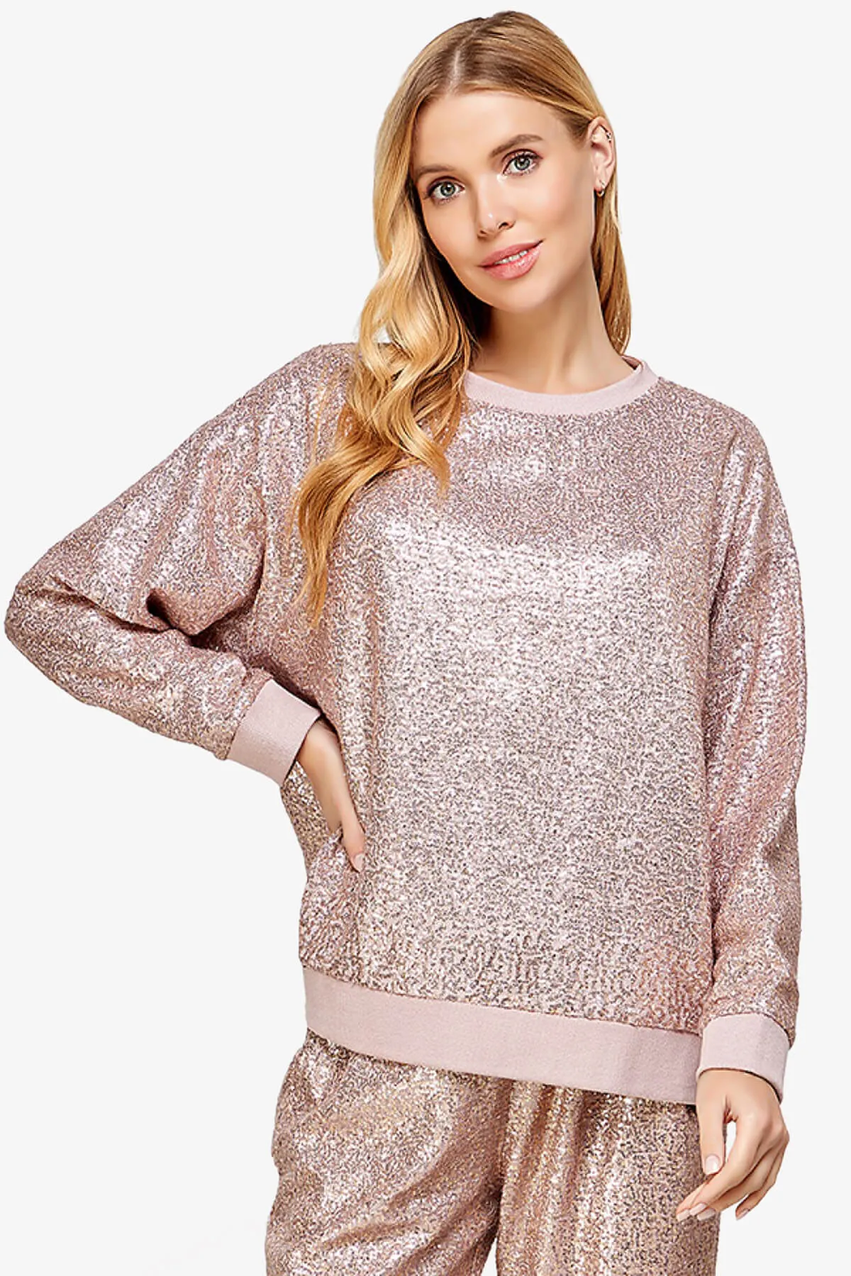 Georgi Sequin Long Sleeve Lounge top