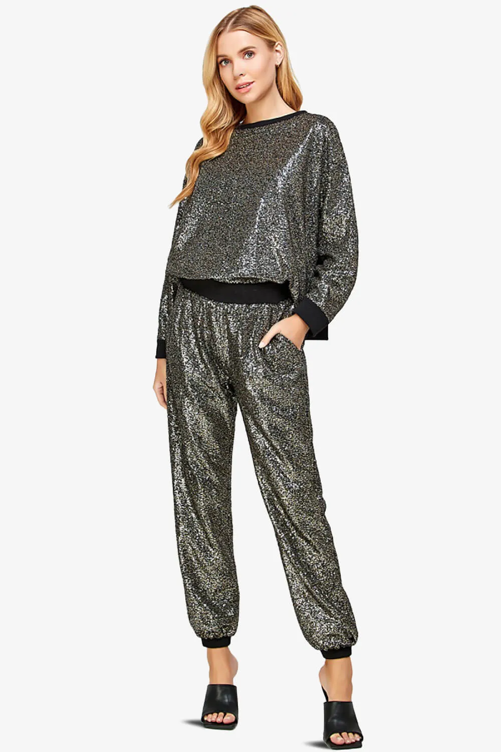 Georgi Sequin Long Sleeve Lounge top