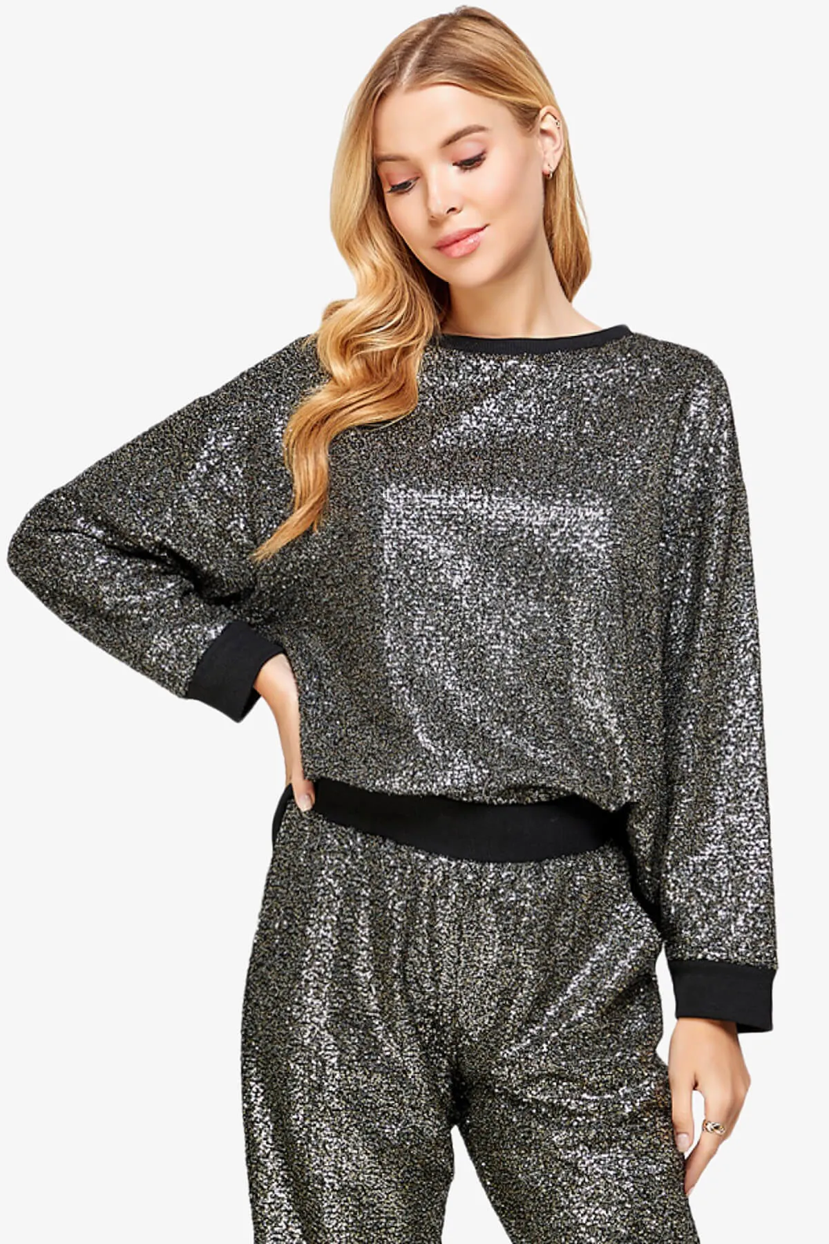 Georgi Sequin Long Sleeve Lounge top