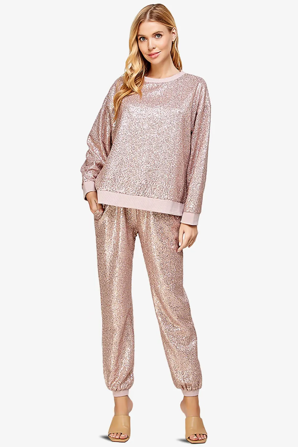 Georgi Sequin Long Sleeve Lounge top