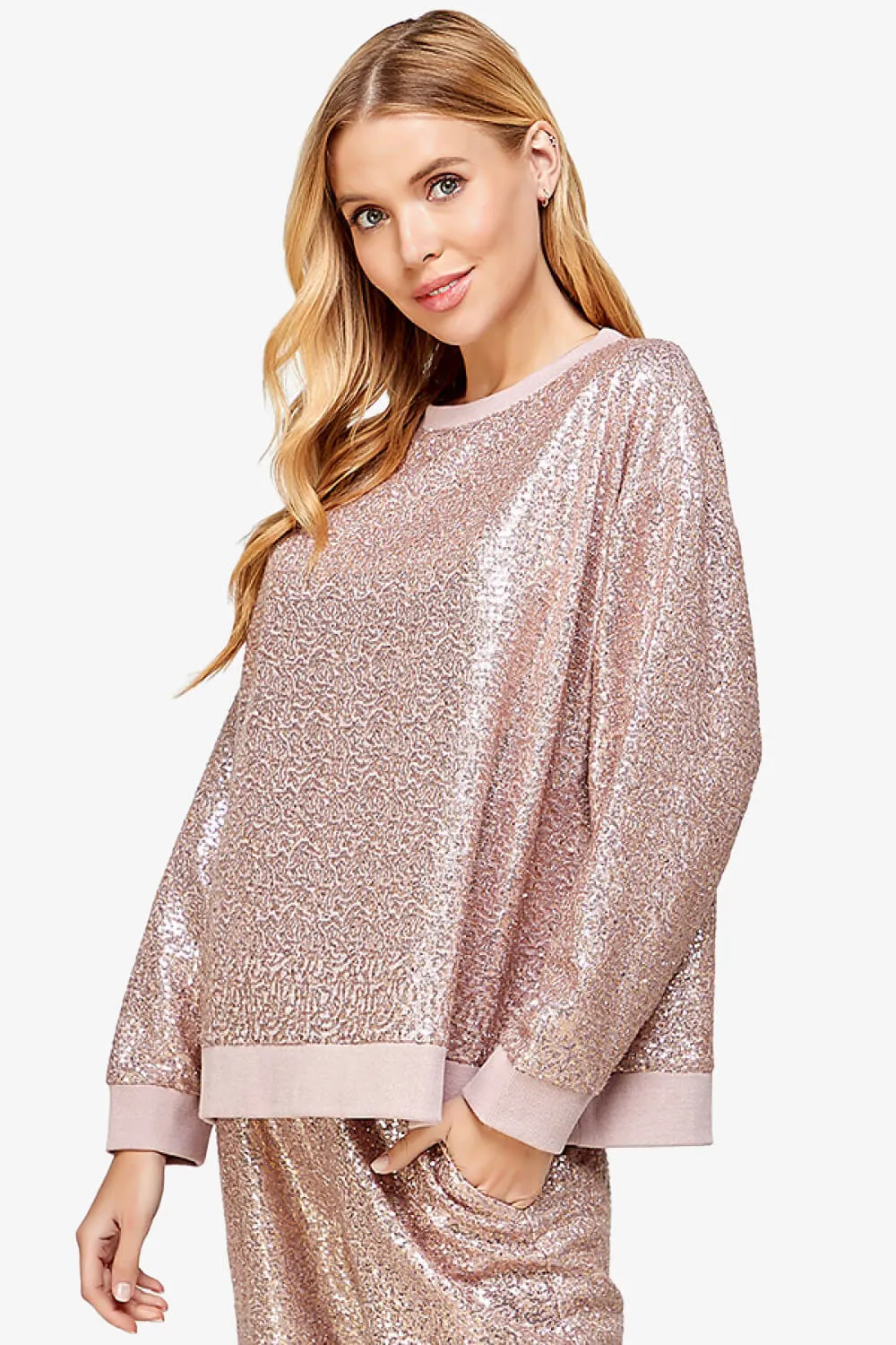 Georgi Sequin Long Sleeve Lounge top