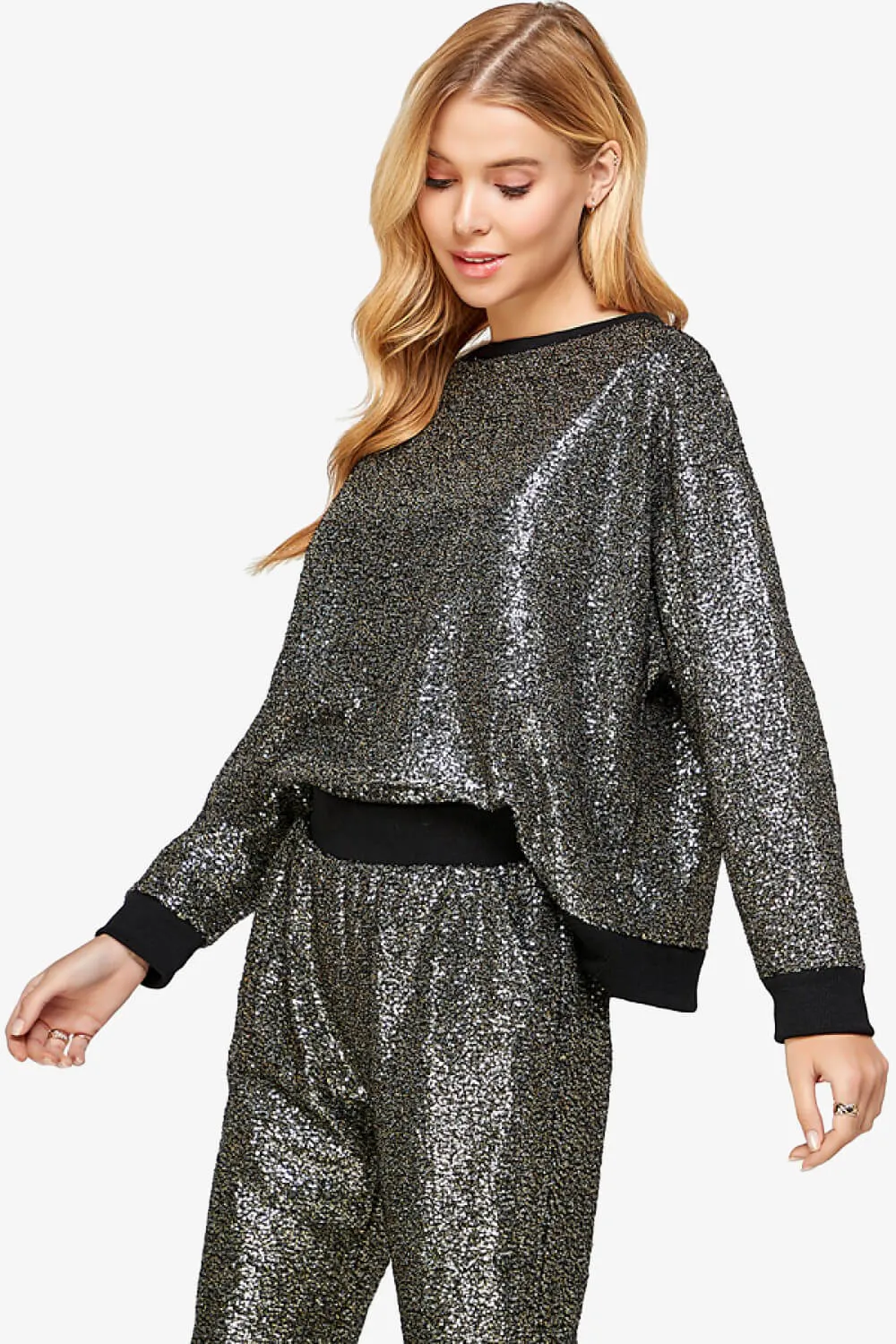 Georgi Sequin Long Sleeve Lounge top