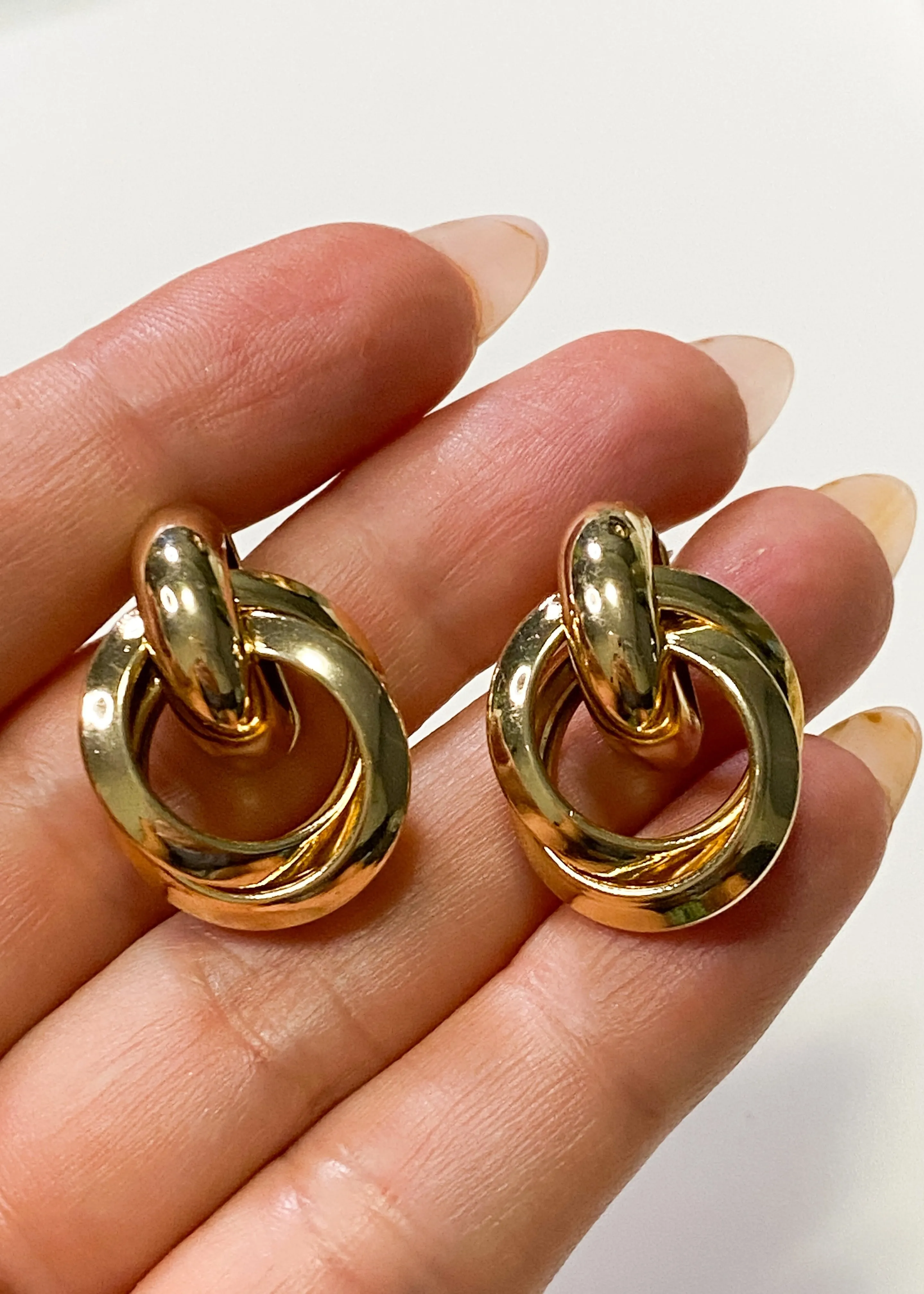 Gold Knot Stud Earrings