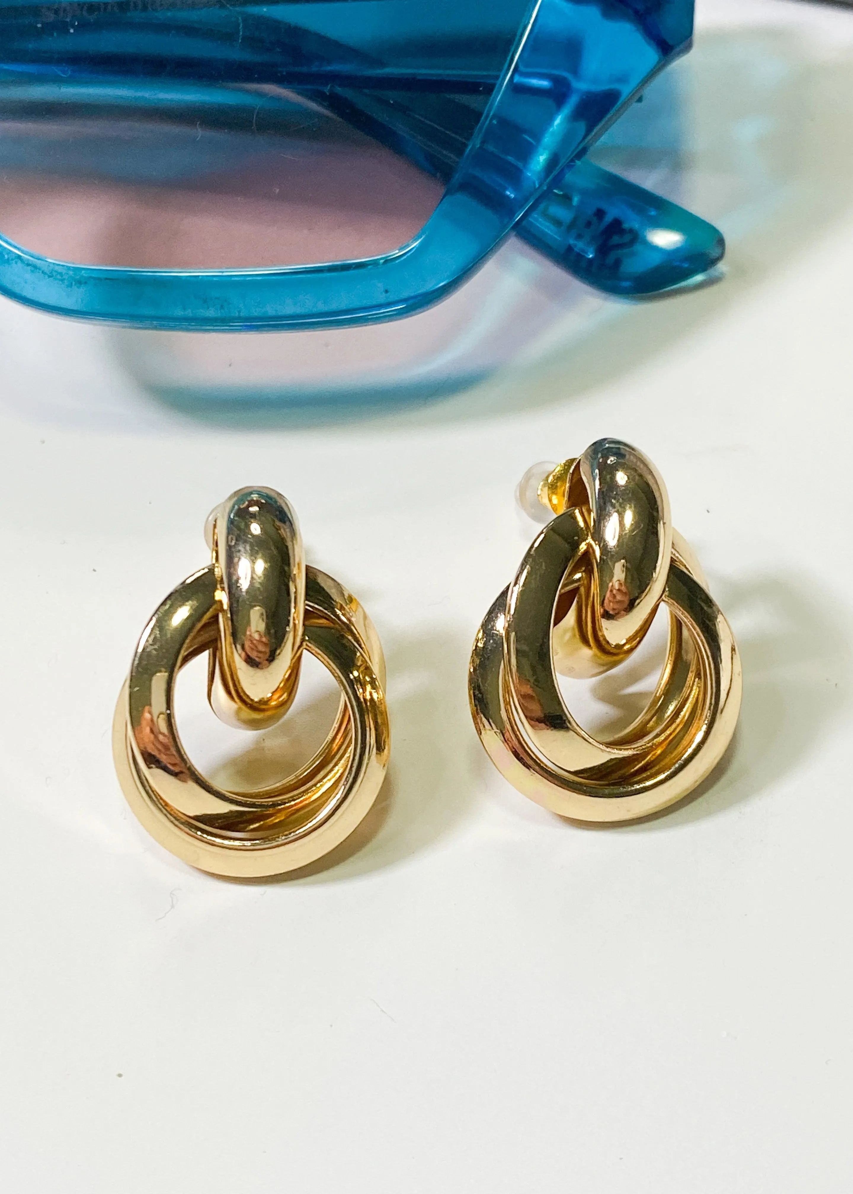 Gold Knot Stud Earrings