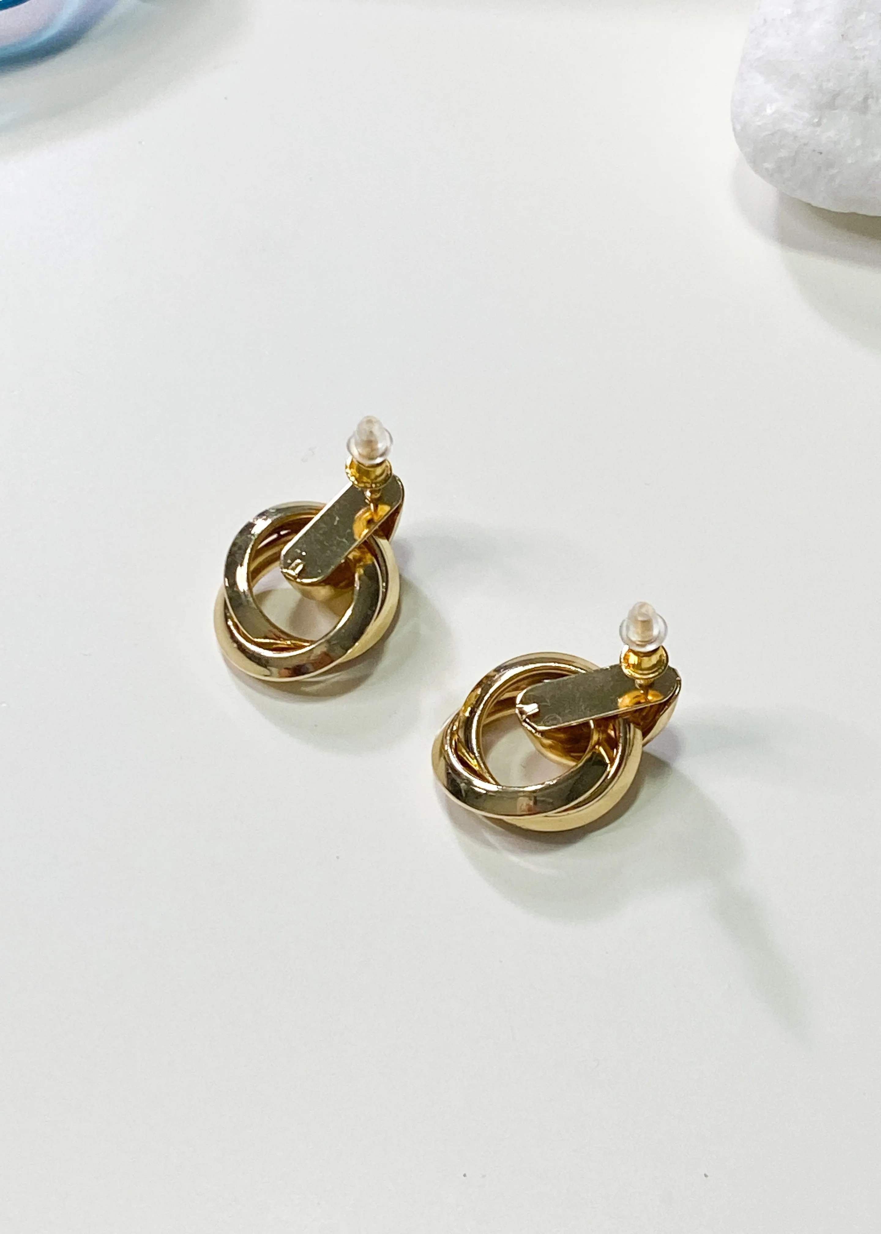 Gold Knot Stud Earrings