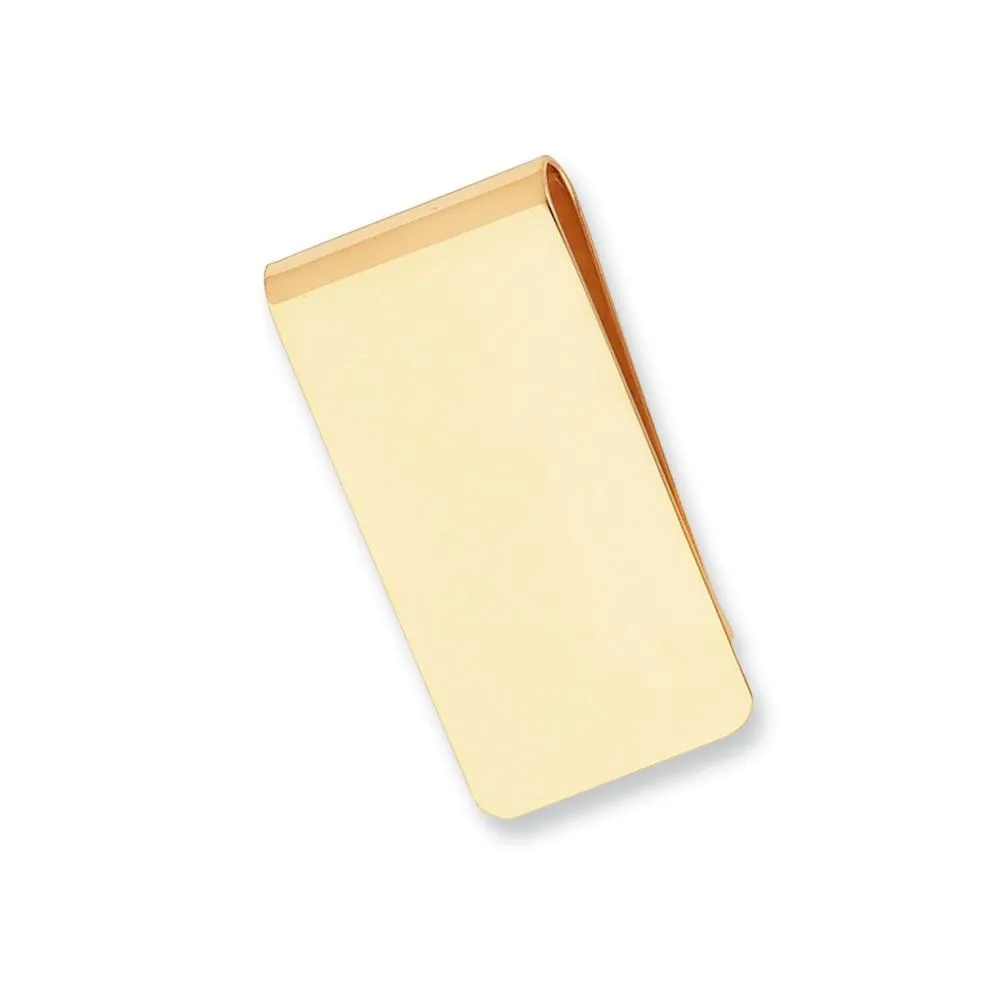 Gold Plated Polished Rectangle Money Clip