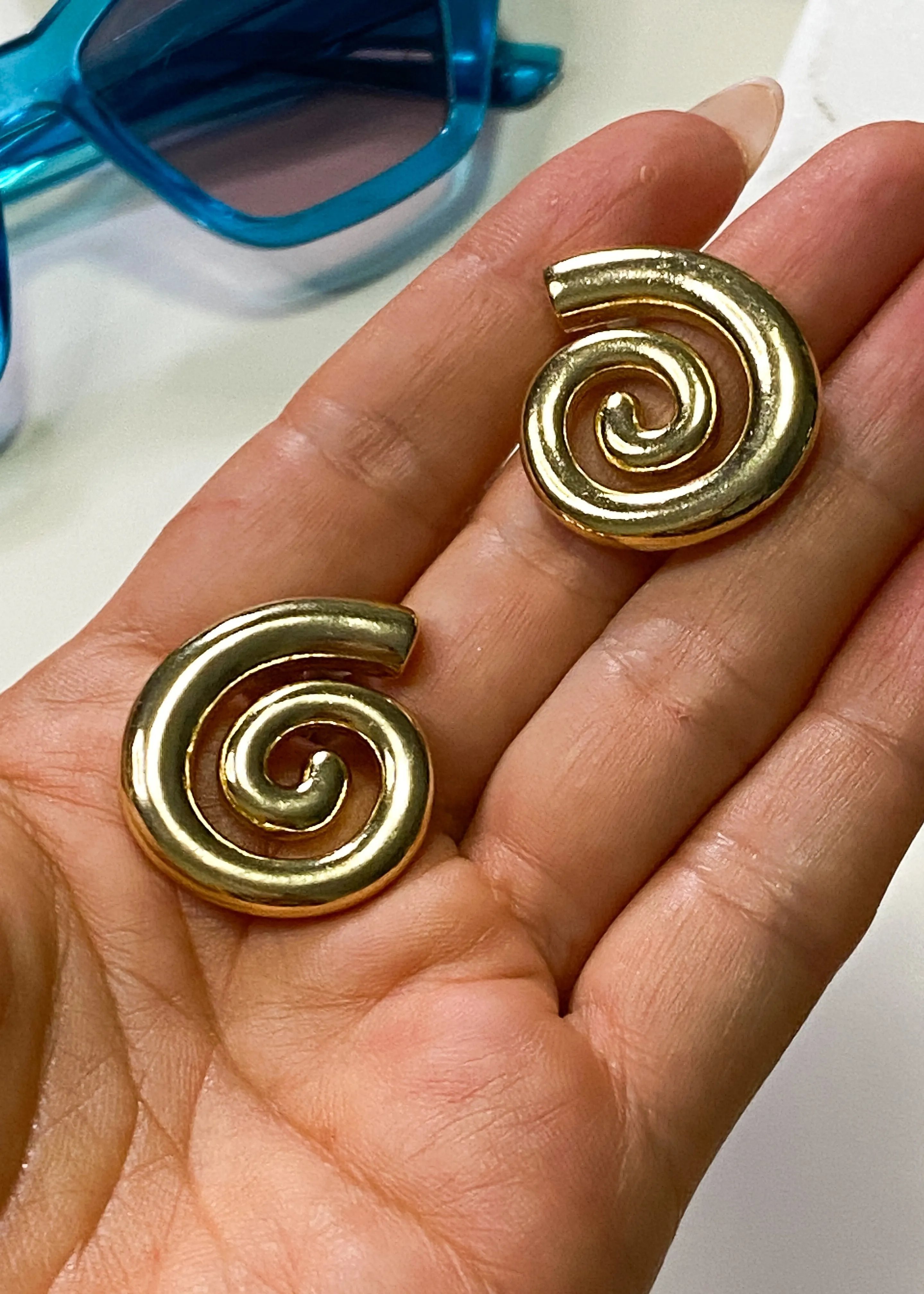 Gold Swirl Earrings