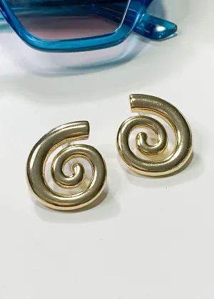 Gold Swirl Earrings