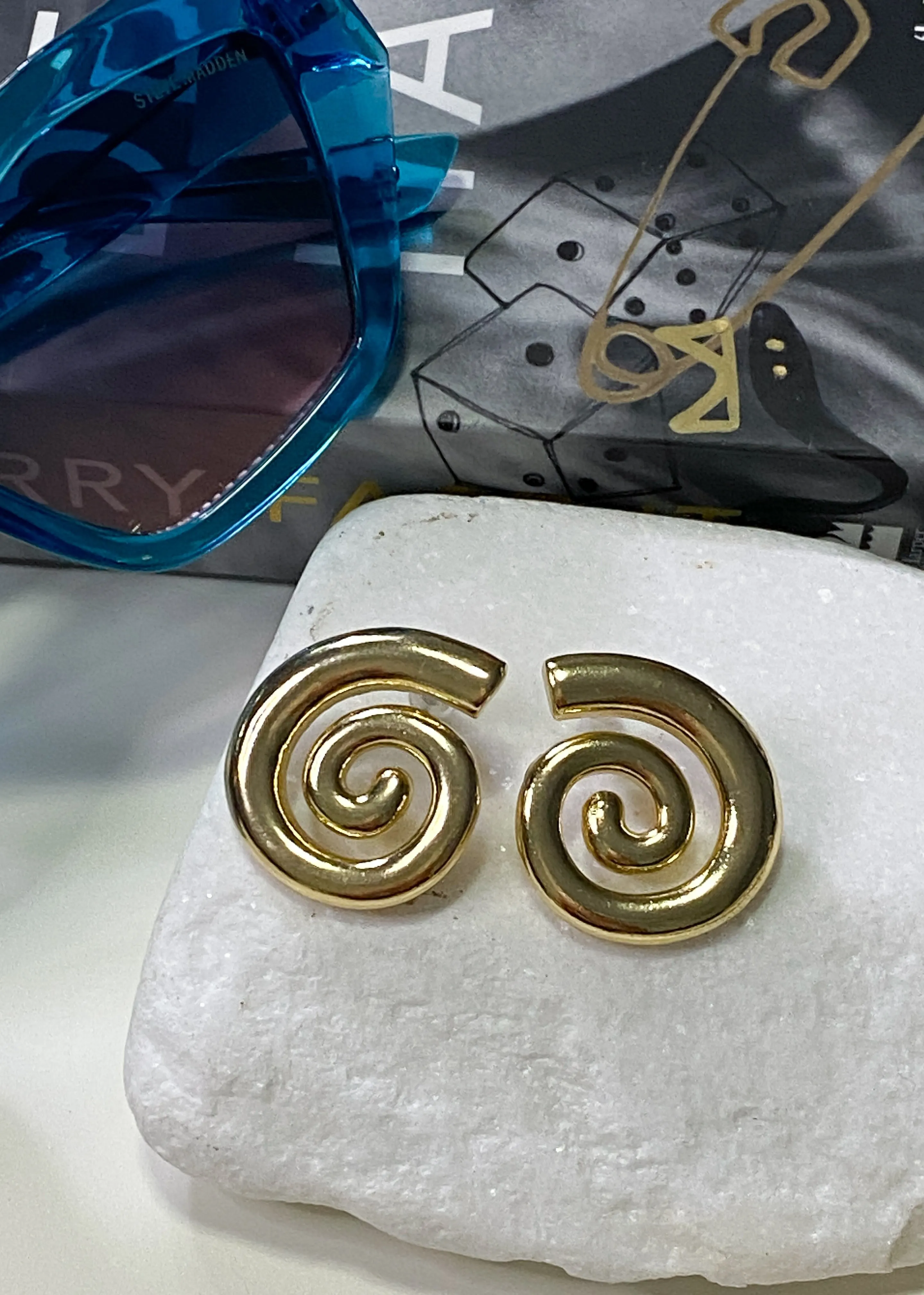 Gold Swirl Earrings