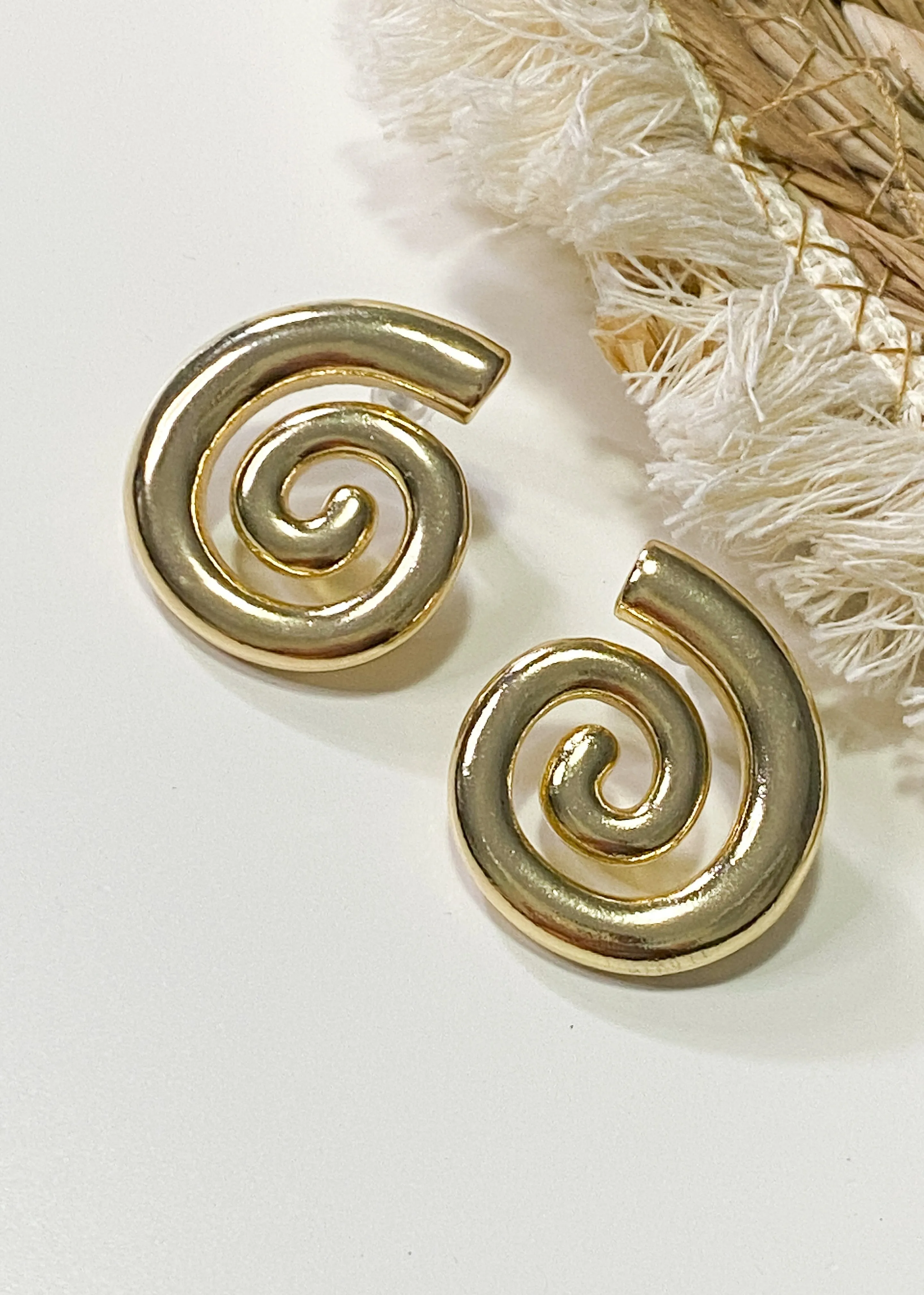 Gold Swirl Earrings