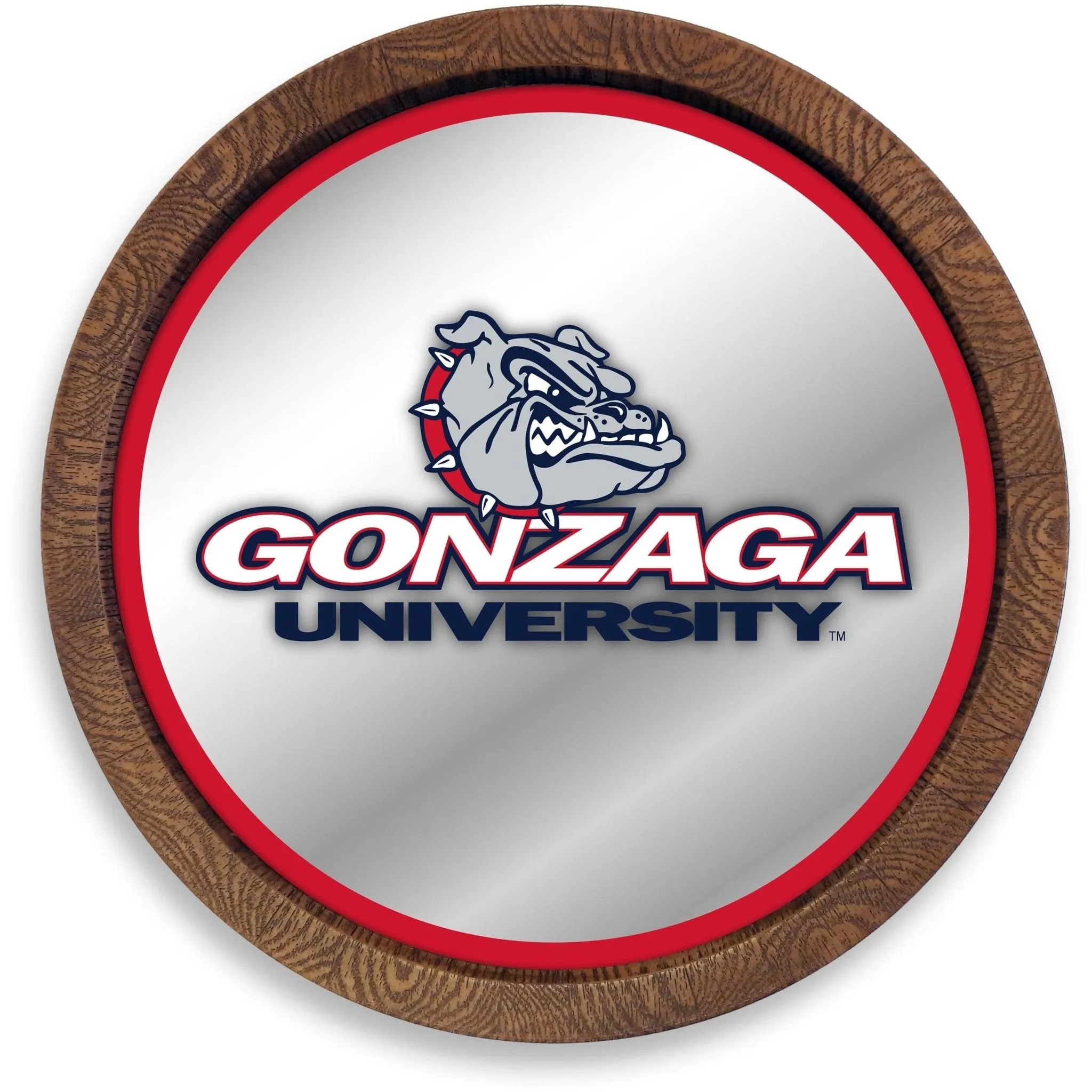 Gonzaga Bulldogs: "Faux" Barrel Top Mirrored Wall Sign