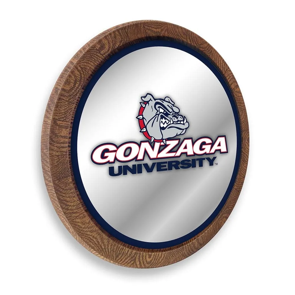 Gonzaga Bulldogs: "Faux" Barrel Top Mirrored Wall Sign