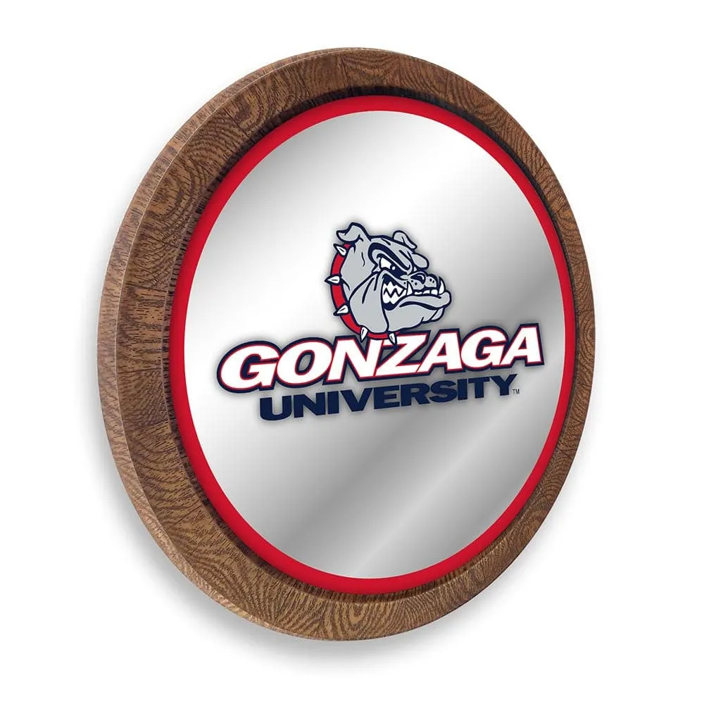 Gonzaga Bulldogs: "Faux" Barrel Top Mirrored Wall Sign