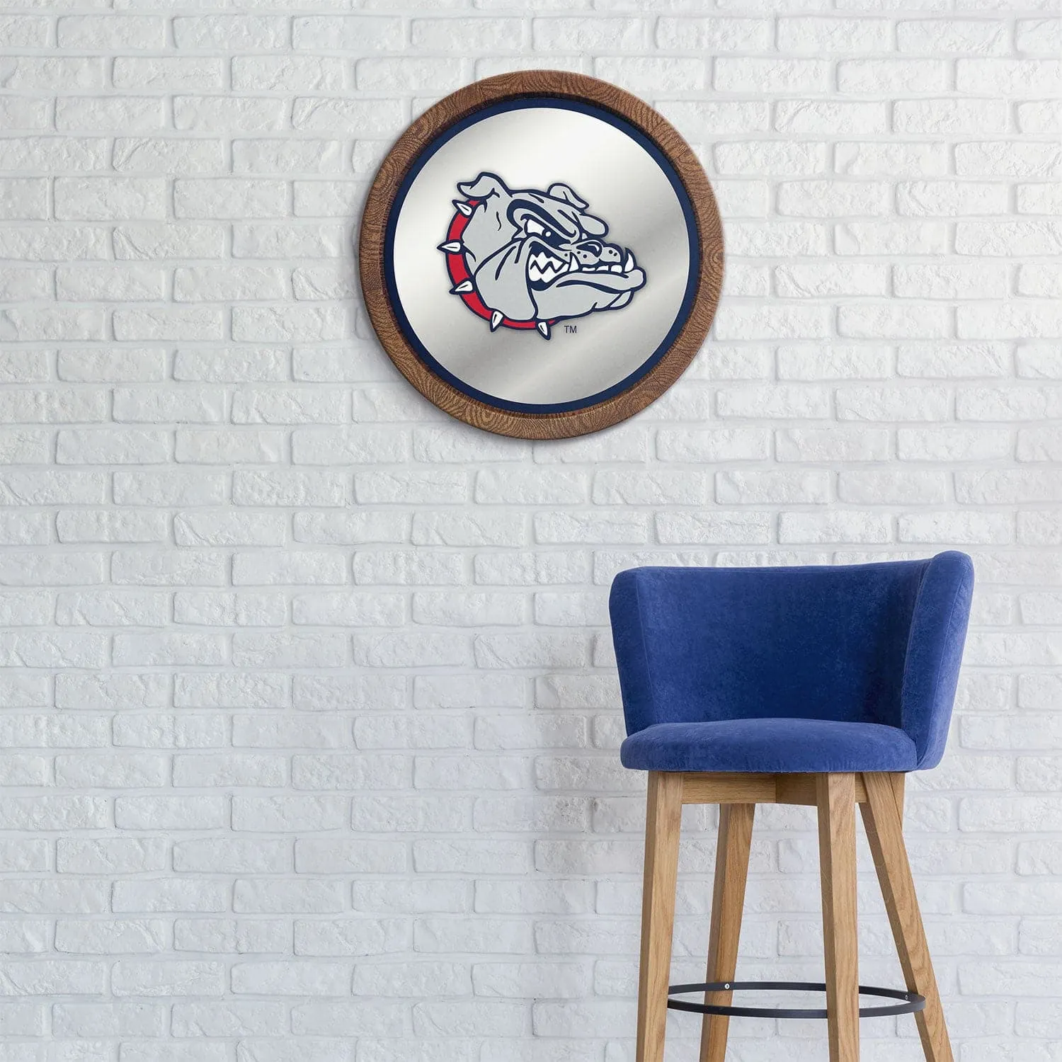 Gonzaga Bulldogs: Spike - "Faux" Barrel Top Mirrored Wall Sign