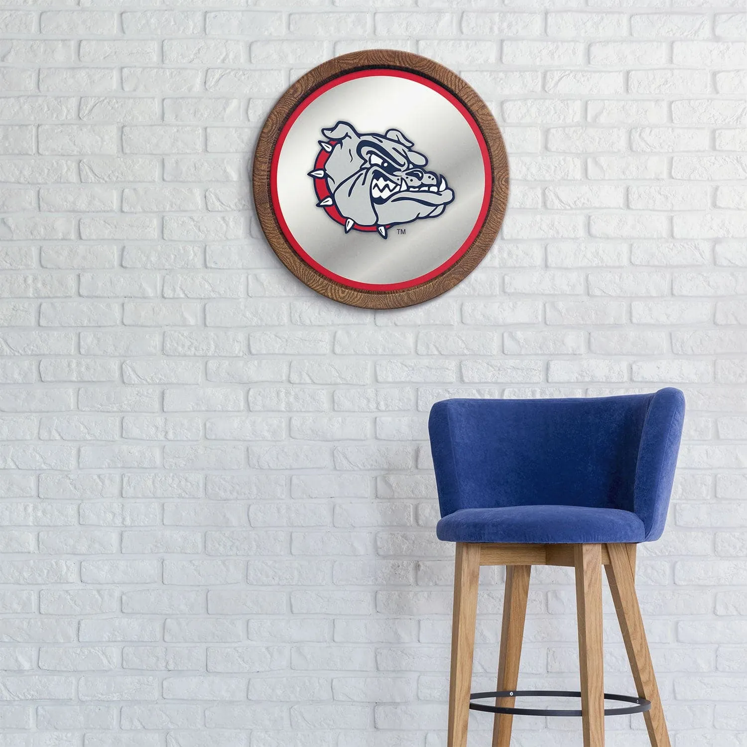 Gonzaga Bulldogs: Spike - "Faux" Barrel Top Mirrored Wall Sign