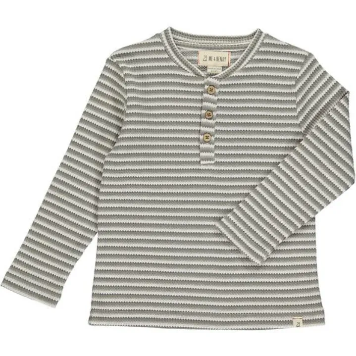 Grey Stripe Ribbed Henley