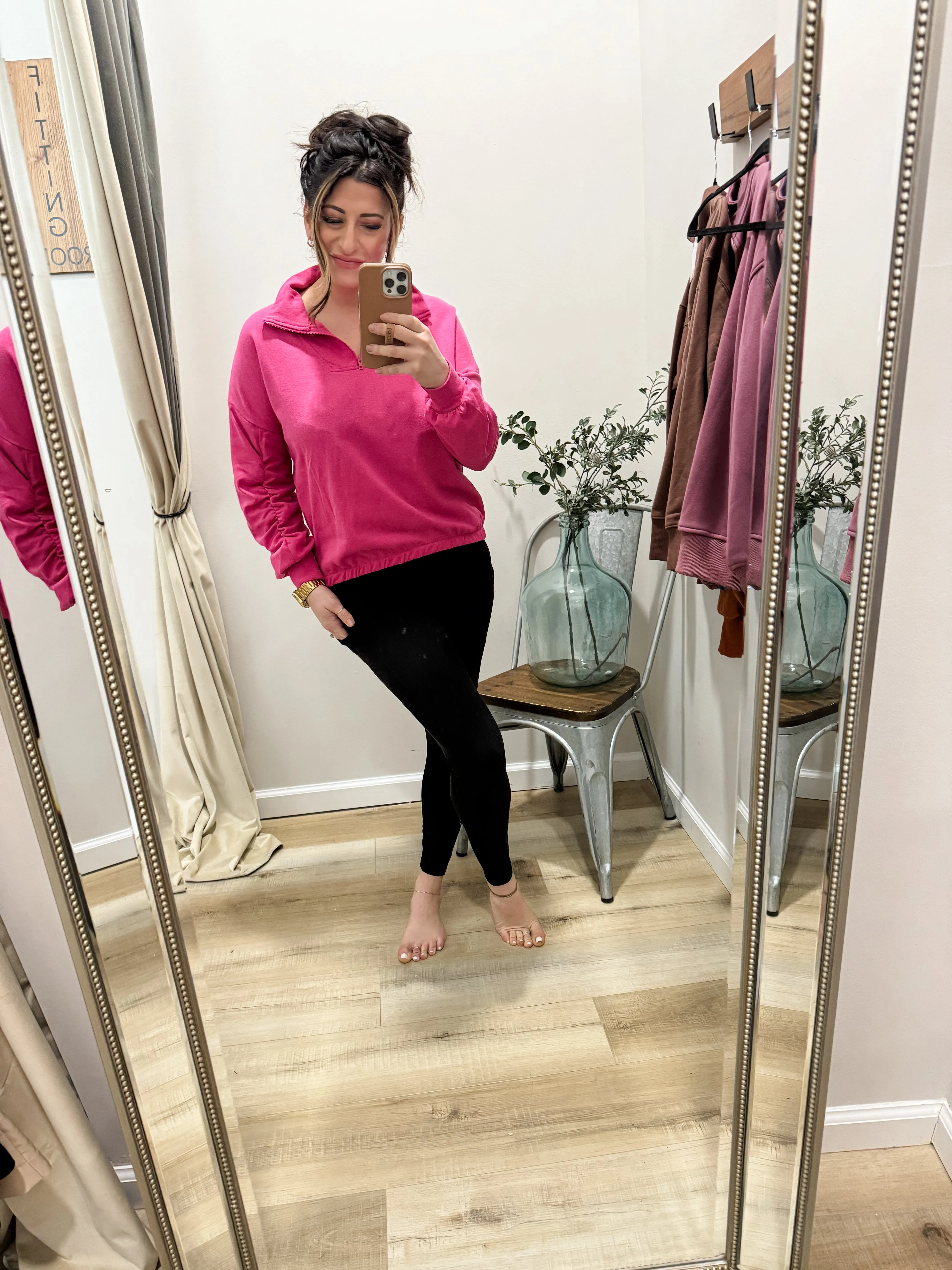 Half Zip Long Sleeve Sweatshirt