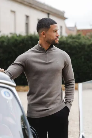 Half Zip Neck in Mole