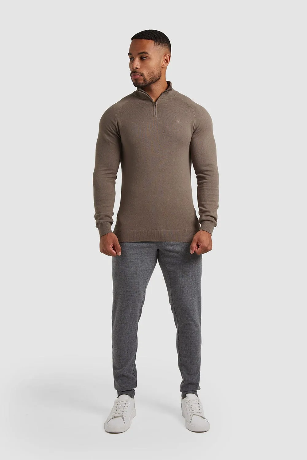 Half Zip Neck in Mole