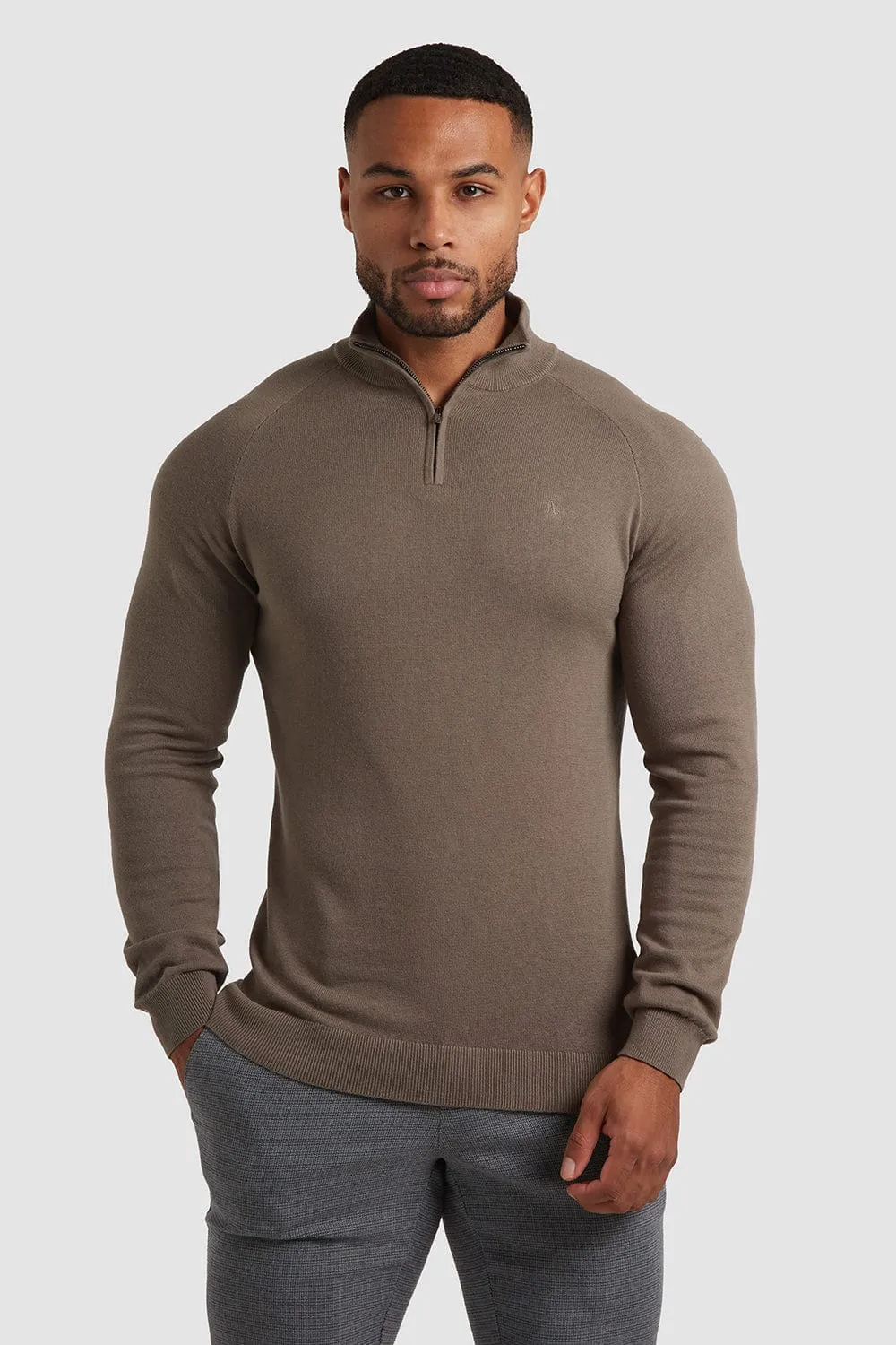 Half Zip Neck in Mole
