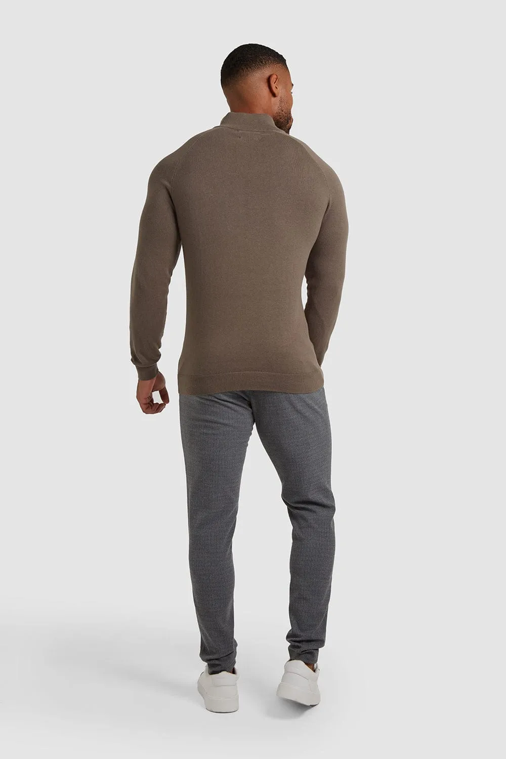 Half Zip Neck in Mole