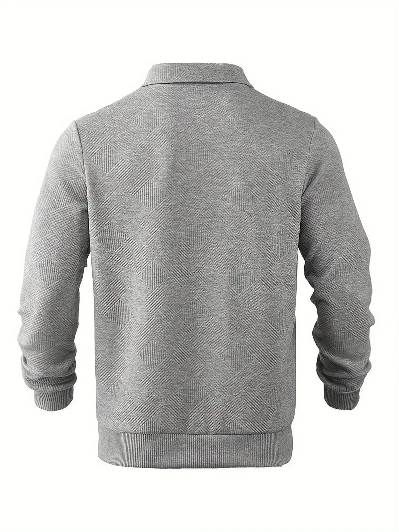 Harold - Vintage Herbst-Zip-Up-Pullover mit geometrischem Muster für Herren