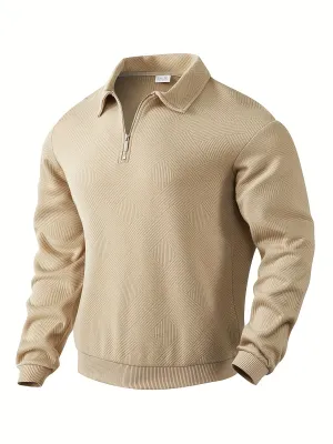 Harold - Vintage Herbst-Zip-Up-Pullover mit geometrischem Muster für Herren