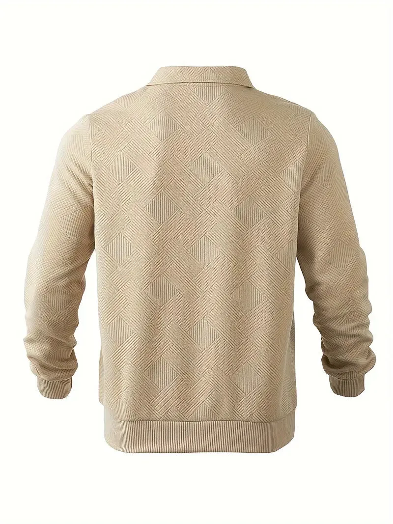 Harold - Vintage Herbst-Zip-Up-Pullover mit geometrischem Muster für Herren