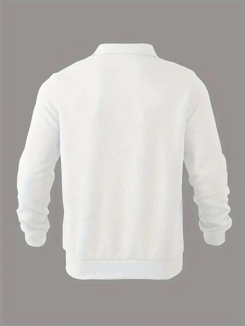 Harold - Vintage Herbst-Zip-Up-Pullover mit geometrischem Muster für Herren