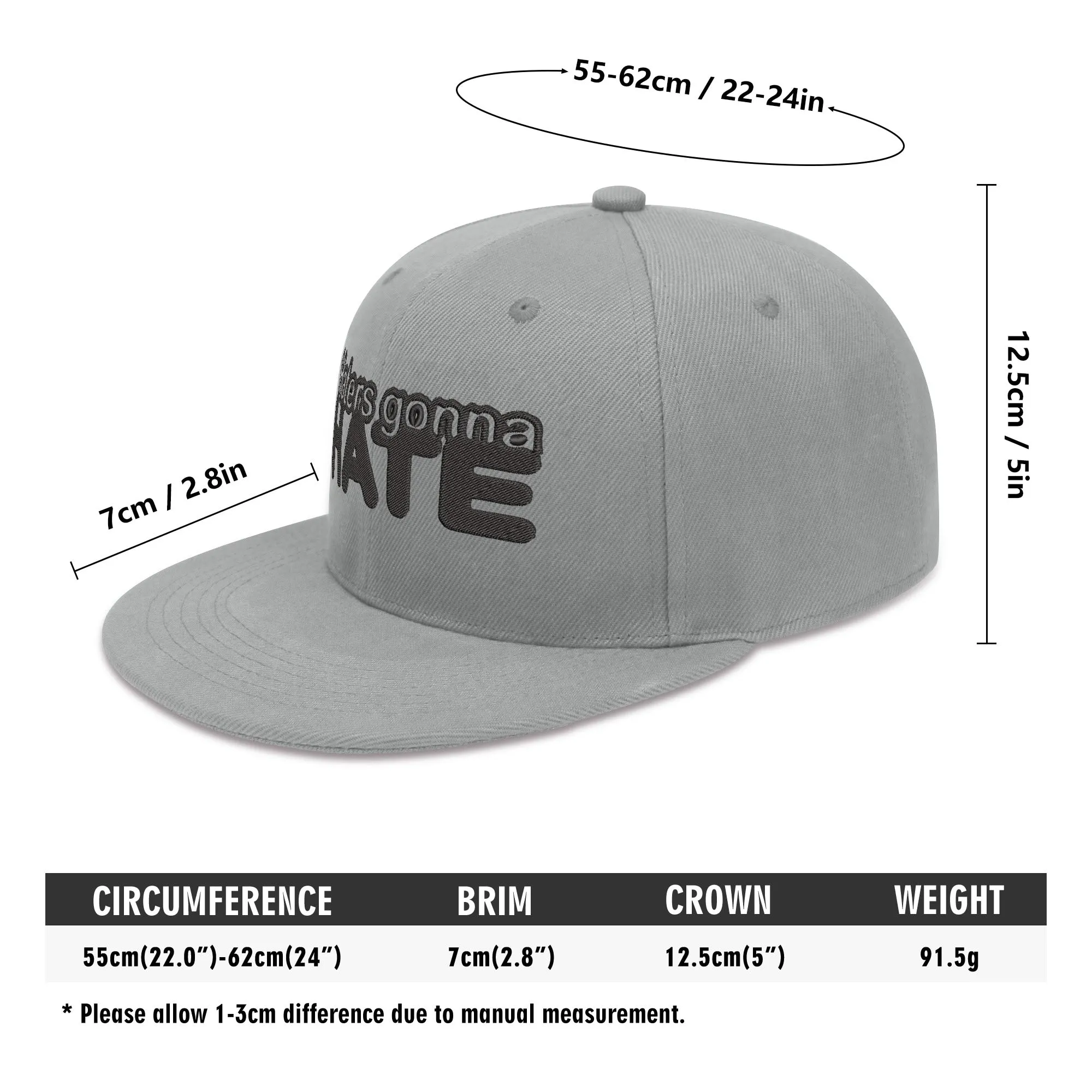 Haters Gonna Hate Embroidered Hip-hop Style Snapback
