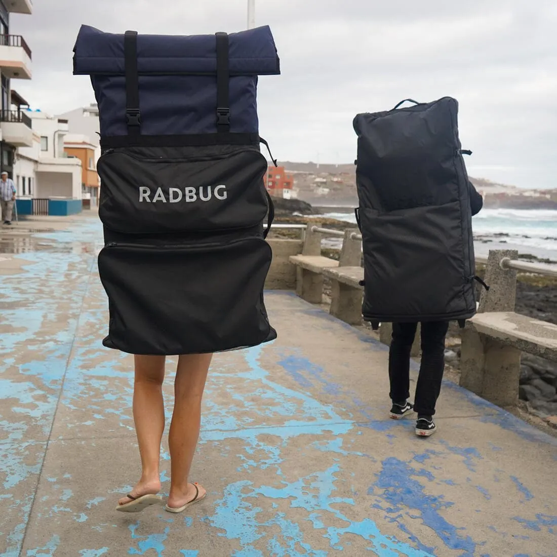 Housse double Bodyboard 500 QUIVER noir bleu