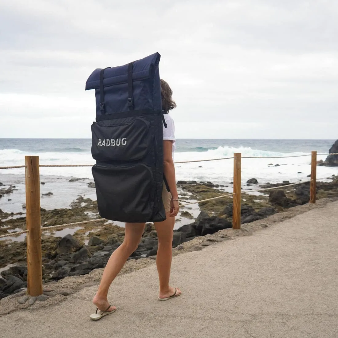 Housse double Bodyboard 500 QUIVER noir bleu