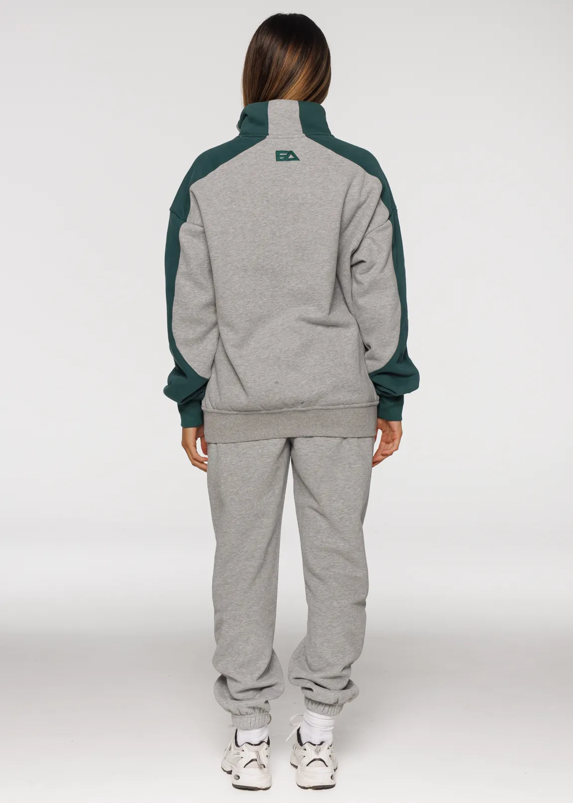 Iconic Retro ¼ Zip - Grey-Green