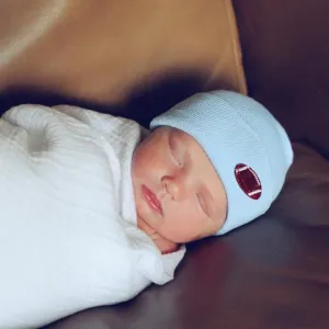 ilybean Blue Football Sports Newborn Boy Hospital Hat - Blue Hospital Hat Newborn Boy