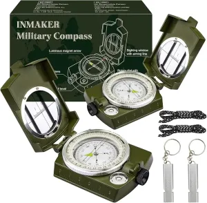 INMAKER Compass, Compass Hiking with Survival Whistle, Luminous Compass Gift for Kids, Apply to Outdoor Survival, Camping and Navigation