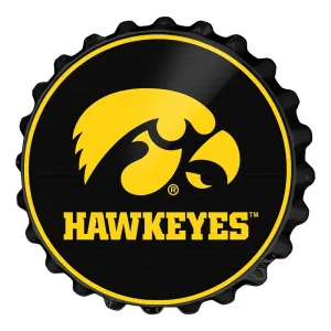 Iowa Hawkeyes: Round Bottle Cap Wall Sign