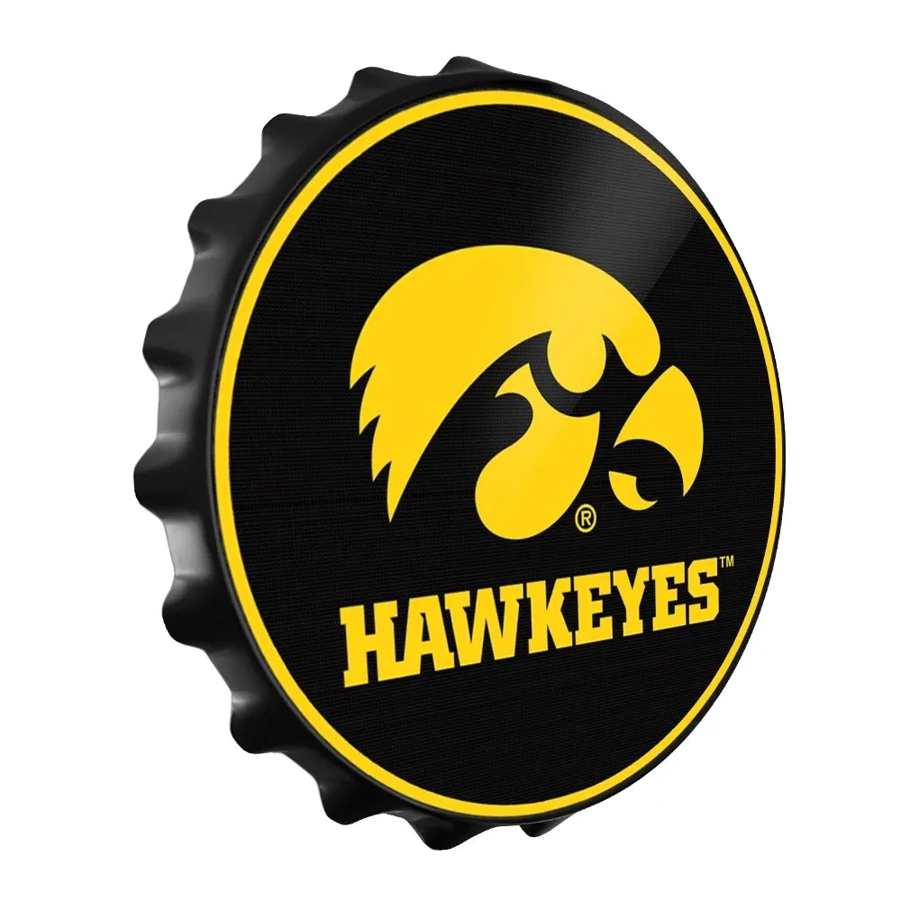 Iowa Hawkeyes: Round Bottle Cap Wall Sign
