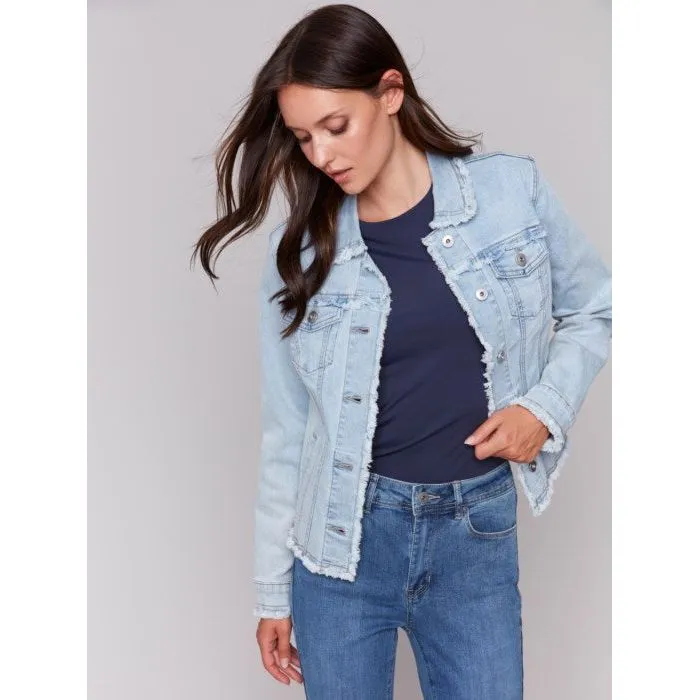 Jean Jacket with Frayed Edges
